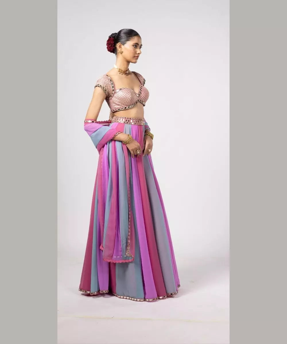 VVANI VATS - Aqua Lehenga Pant Set